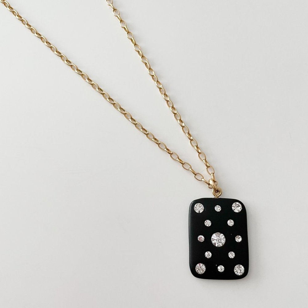 J. Crew Sparkle Domino Pendant Necklace